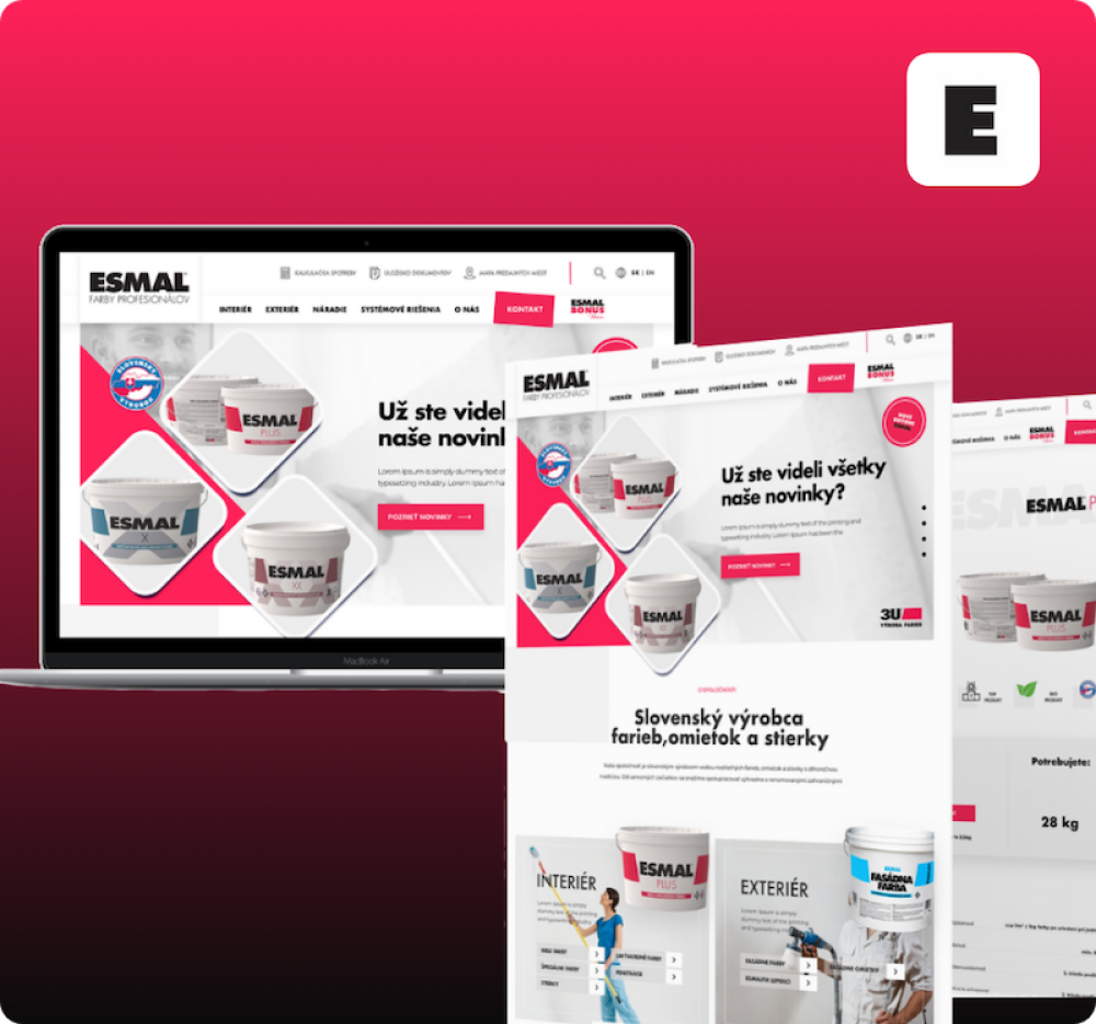 Tvorba web stránky pre výrobcu slovenských farieb ESMAL