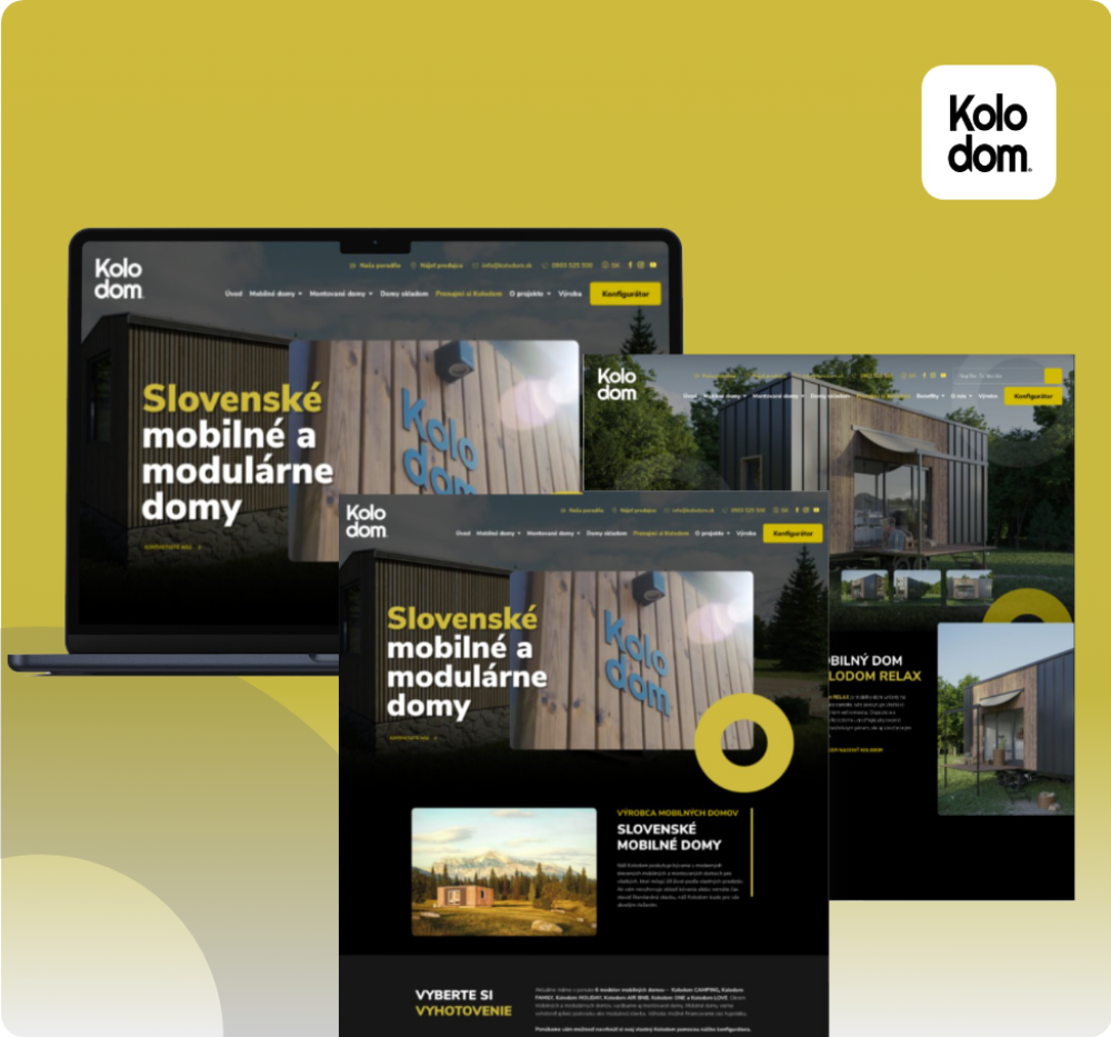 Tvorba webových stránok na mieru pre jedinečnú spoločnosť Kolodom na výrobu slovenských mobilných domov!