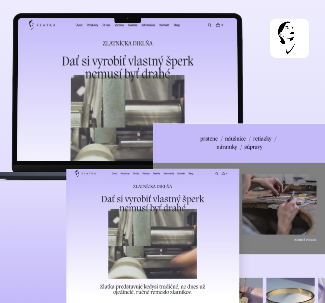 Tvorba web stránok - Zlatka zlatnícka dielňa